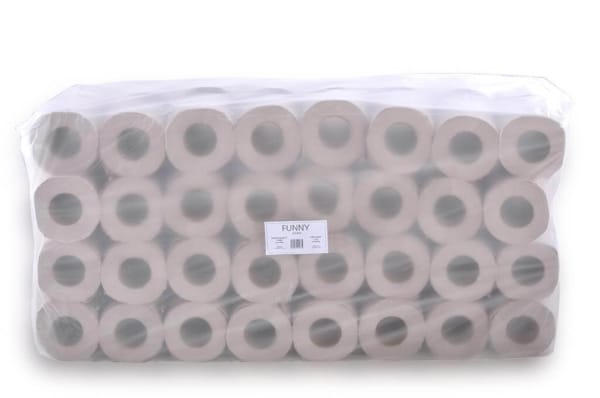 Funny Recycling Toilettenpapier, 1-lagig, 400 Blatt, natur, 64 Rollen